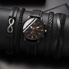 New trendy men's personalized versatile fashionable watch, popular in foreign trade, business two-eye watch, bracelet watch.