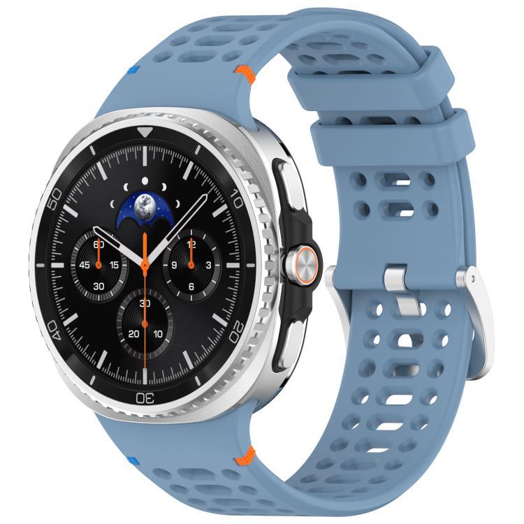 Para Samsung Galaxy Watch8 / Watch8Classic aleación de botón de plata agujero respirado agujero correa de silicona