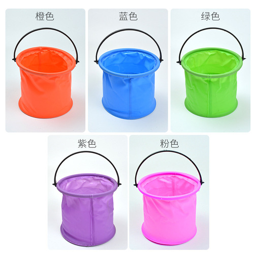 Folding bucket art small bucket without compartment plastic small bucket pen washer bucket painting folding silicone pen washer bucket