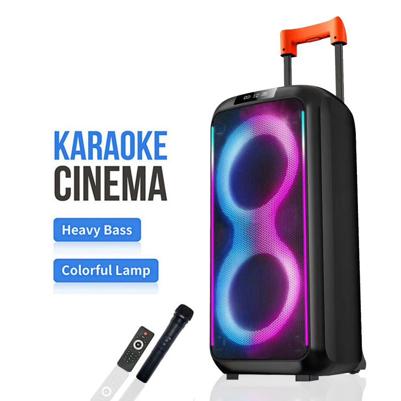 Dr-8830 Cross-Border Dual 8inch Wireless Bluetooth Speaker Outdoor Pull Rod Guitar Street Performance Karaoke Audio Dr-8830 Cross-Border Dual 8inch Wireless Bluetooth Speaker Outdoor Pull Rod Guitar Street Performance Karaoke Audio