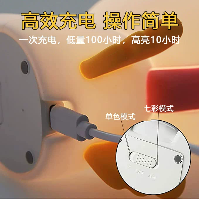 LED night light for bedroom, rechargeable lantern for bed for breastfeeding, induction table lamp