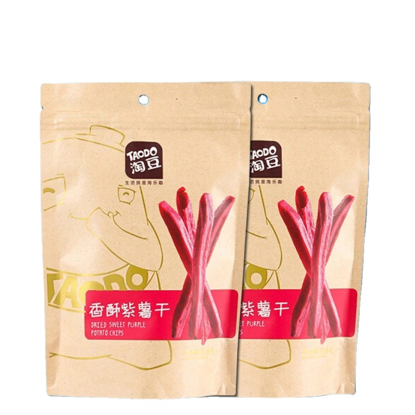 地瓜干独立包装 果干包装袋 牛皮纸自封袋食品袋拉链自立袋工厂