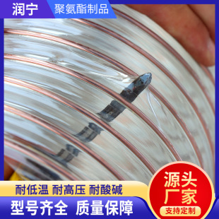 Pu Vacuum Hose Wood Chip Telescopic Ventilation Pipe Woodworking Engraving Machine Polyurethane Copper-Plated Steel Wire Pipe Transparent Hose