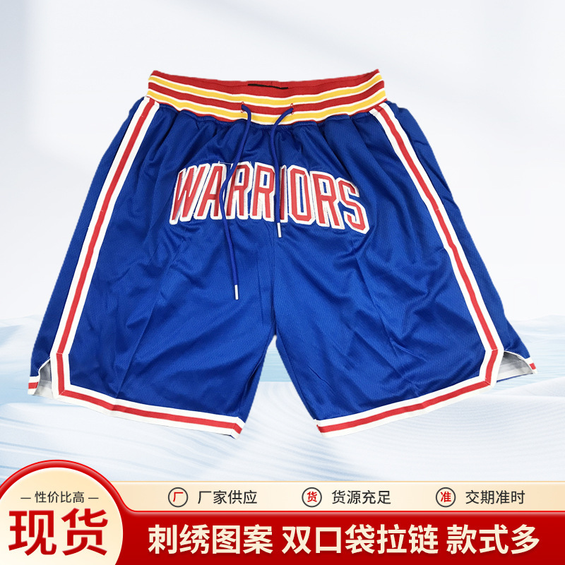 Golden State Warriors warrior Ball Pants Embroidered Pocket Pants Fans Basketball Suit Outdoor Sports Basketball Pants Wholesale