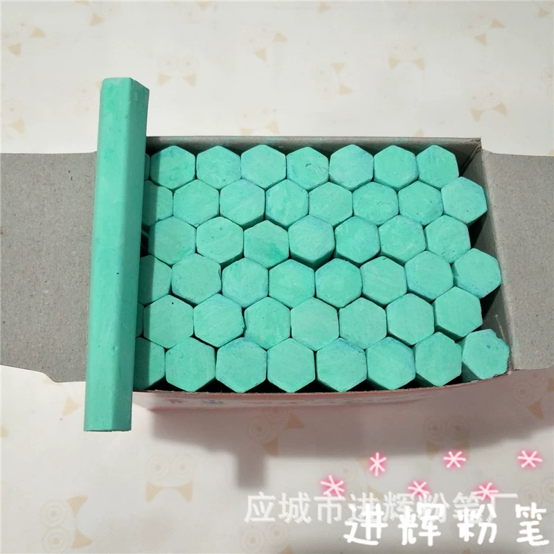 Зеленый Мел шестиугольная пыль Мел Монохромное обучение живописи офисные школьные принадлежности 48 штук