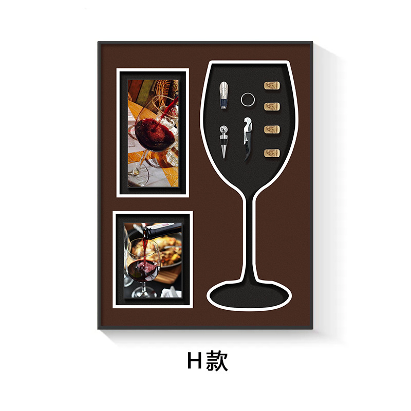 Pintura de decoración de restaurante Pintura colgante de arte tridimensional Pintura de instalación física de copa de vino minimalista moderna Pintura mural de sala de muestra de gabinete de vino