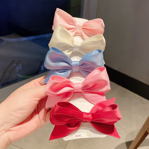 Korean style children's hairpin hair accessories girls red bangs clip cute little bow hairpin headdress princess clip