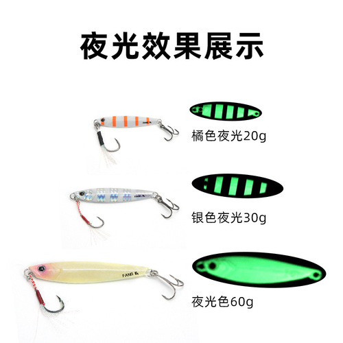 Japanese-style Maruishi Iron Plate Lure Bait: 20g-60g Floating & Sinking Lead Fish, Night-Glowing Iron Plate, Slow-Dropping Hard Bait