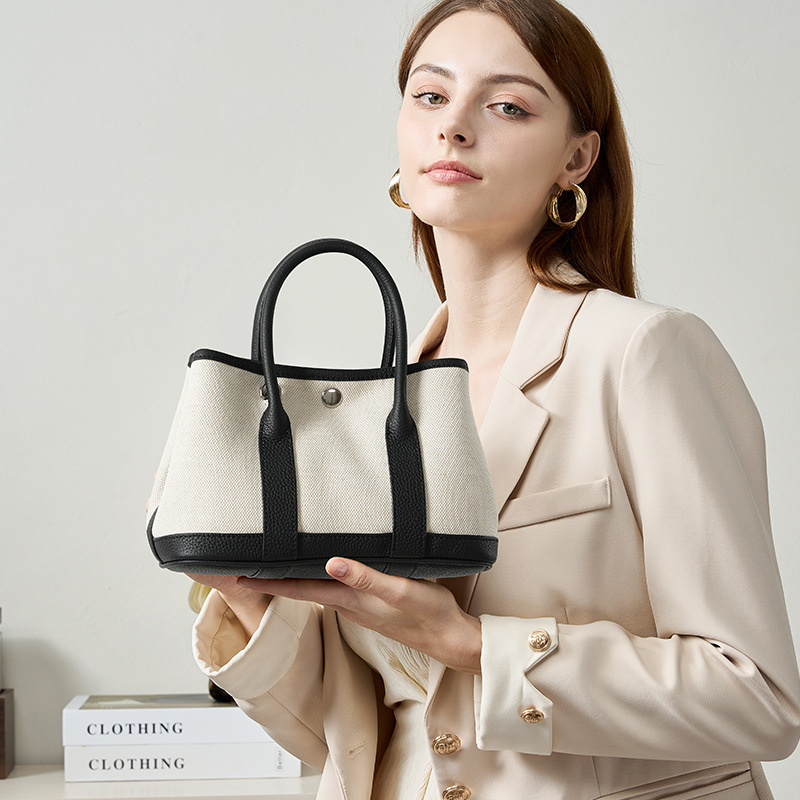 Niche Design New Crossbody Genuine Leather Women's Bag - Premium Top Grain Cowhide Mini Handheld Garden Bag - Thumbnail 3
