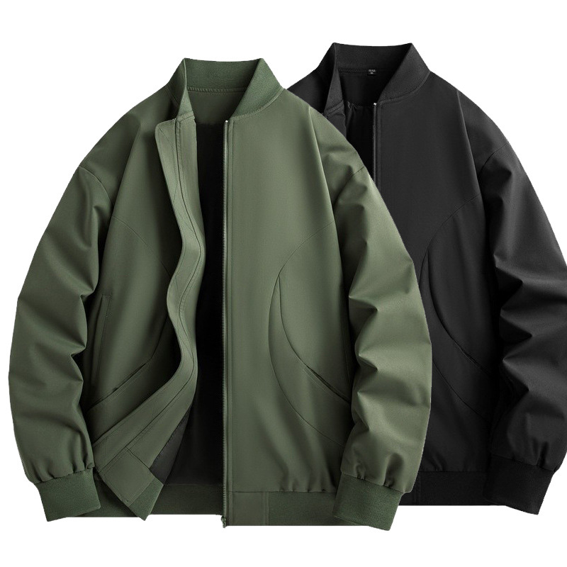 Chaqueta de hombre primavera y otoño casual chaqueta de béisbol estilo americano de moda de estilo general chaqueta de color sólido hombre grande ropa de hombre