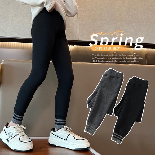 Girls' Fleece-Lined, Thickened, Fashionable Pants—Children's Outerwear, One-Piece Fleece Pants for Baby Girls, Warm Pants for Older Children—Autumn and Winter