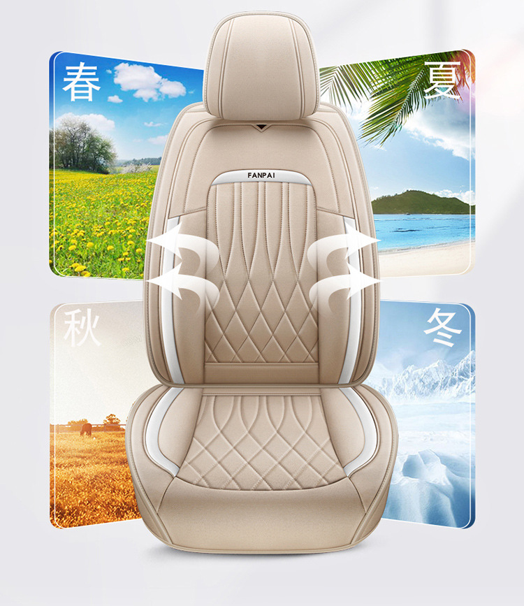 Cross-Border Linen Breathable Car Seat Cover Cushion Universal Four-Season Full-Cover Seat Cover Cushion Comfortable Rear Seat