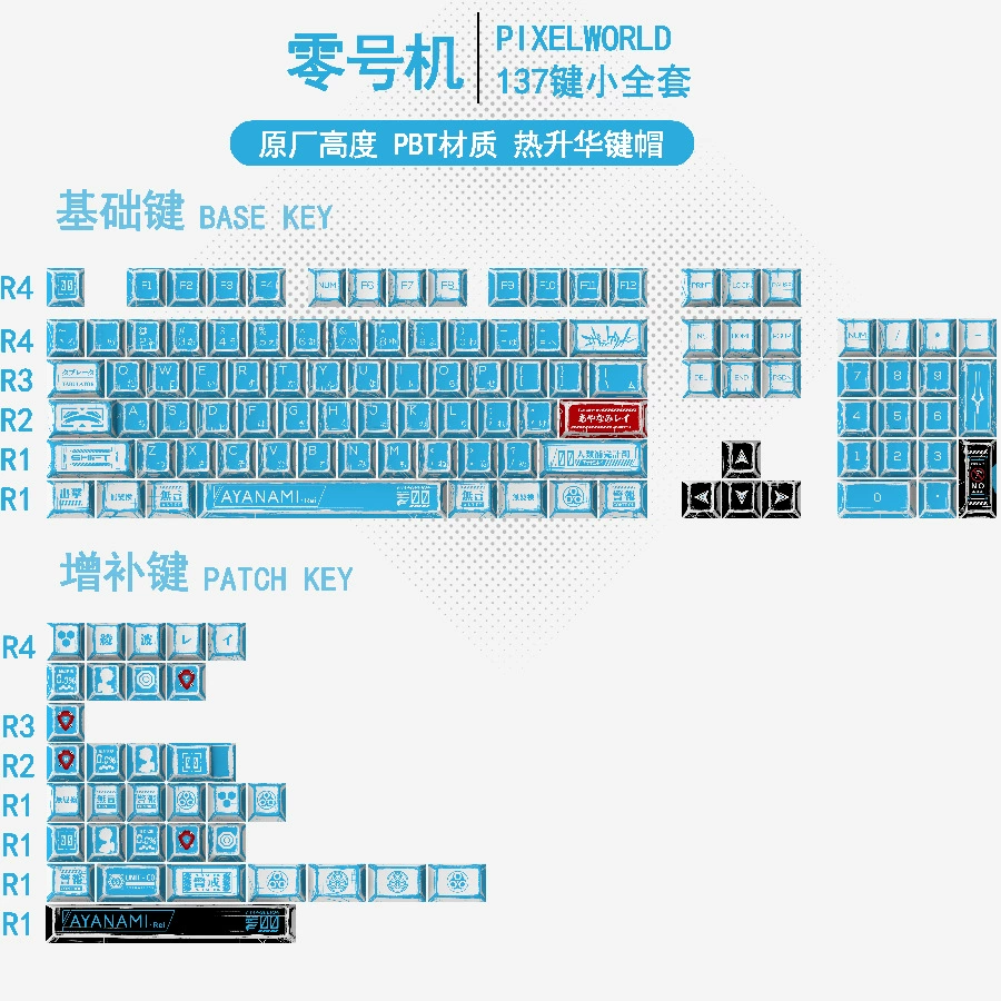 Набор колпачков для клавиш, 136–137 PBT Cherry-Profile, полная пятигранная печать по краям