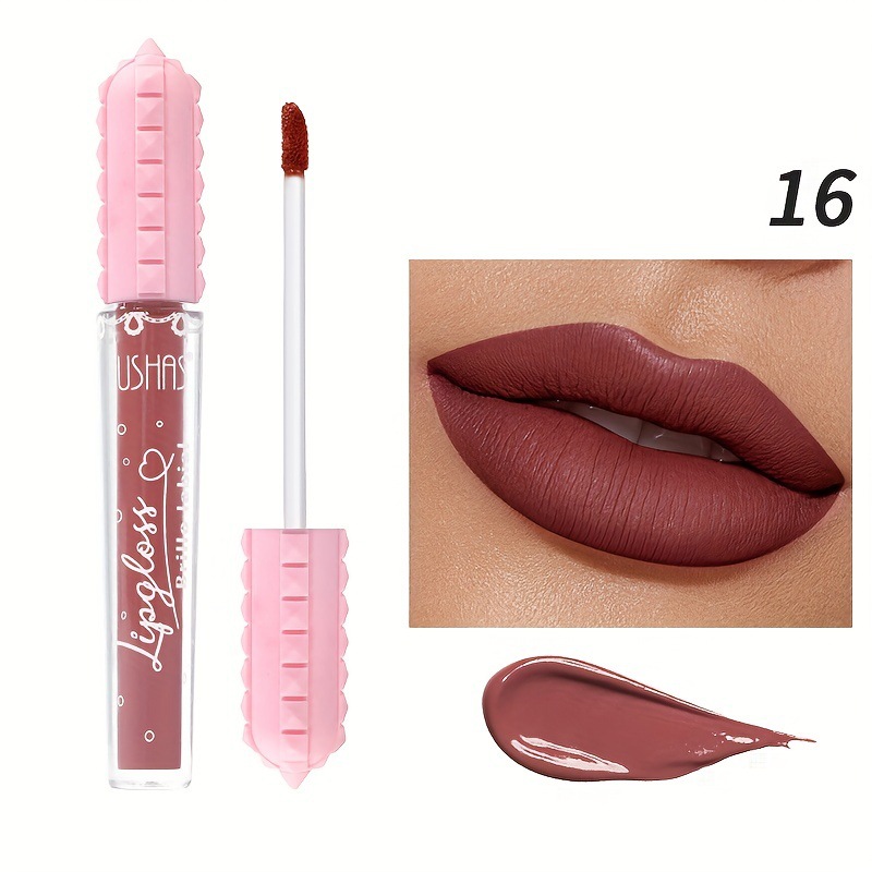 USHAS Amazon 6 colores líquidos transfronterizos lápiz labial esmalte de labios, lápiz labial de mujer, lápiz labial sin taza de lápiz labial mate