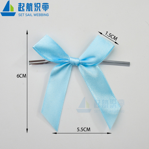 Korean jewelry accessories ribbon gift packaging clothing accessories 8 cent silver bar hand-knotted ribbon bow