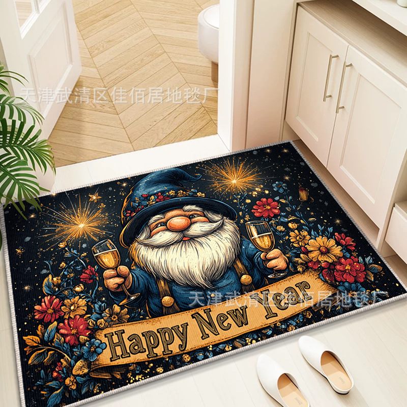 Transfronterizo temu alfombra de Navidad alfombra de puerta puede cortar alfombra de lana de cristal fácil de cuidar alfombra de puerta image 26