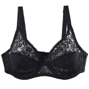 Cross-Border Hot Selling Sexy Beautiful Back Lace Bra Ultra-Thin Adjustable Seamless Underwear Women's Big Breasts Showing Small Push-Up Bra