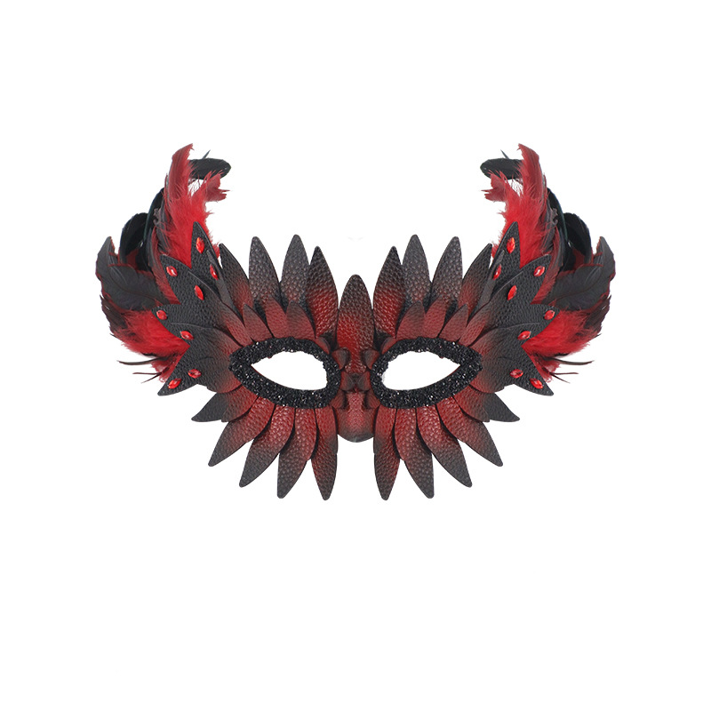 Cross-border Halloween nueva máscara de baile de maquillaje máscara de plumas sexy máscara de decoración de la reina de carnaval props de fiesta
