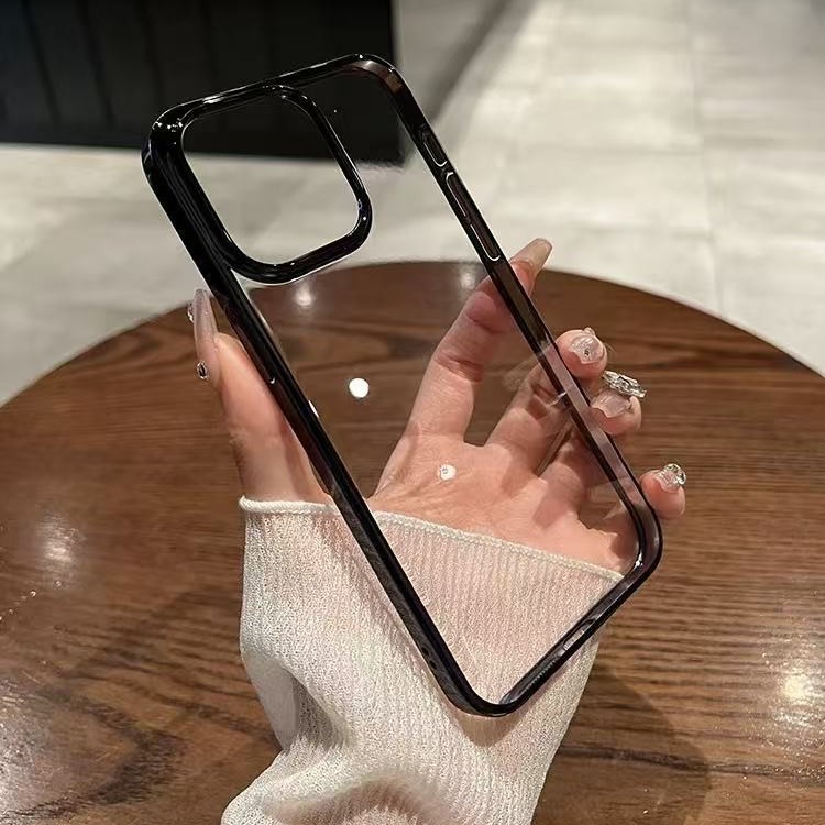 Marco de color sólido simple y transparente para funda para teléfono iphone16ProMax 14/13 Apple 15Pro Advanced Sense