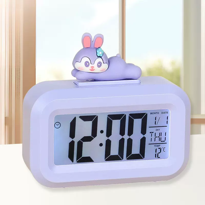 卡通可爱闹钟儿童桌面电子表时钟厨房定时器学生时间管理器计时器