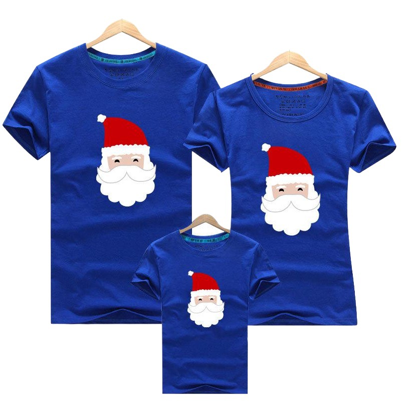 Verano barba blanca Santa Claus ciervo autoproducido y vendido refinado algodón padre-niño ropa de venta rápida niños de manga corta cuello redondo camiseta al por mayor