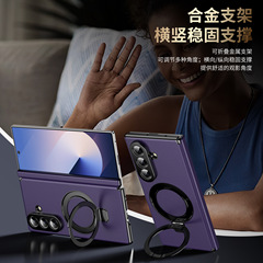 Samsung zfold7 携帯電話ケース、新しい折りたたみスクリーン中央軸オールインクルーシブ磁気スタンドビジネス落下防止保護カバーに適しています。
