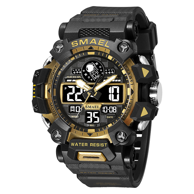 Smael Smar 8078 astronauta deportes al aire libre reloj de aleación de los hombres fresco impermeable función reloj electrónico