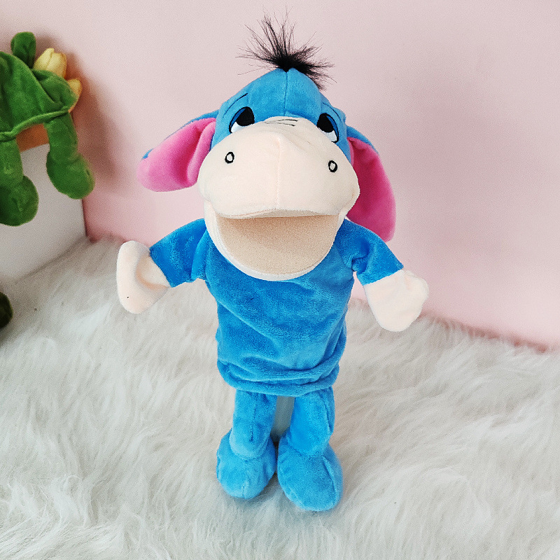 Muñecas de dibujos animados boca abierta muñecas de jardín de infantes muñecas interacción padre-hijo guantes abdominales educación temprana infantil