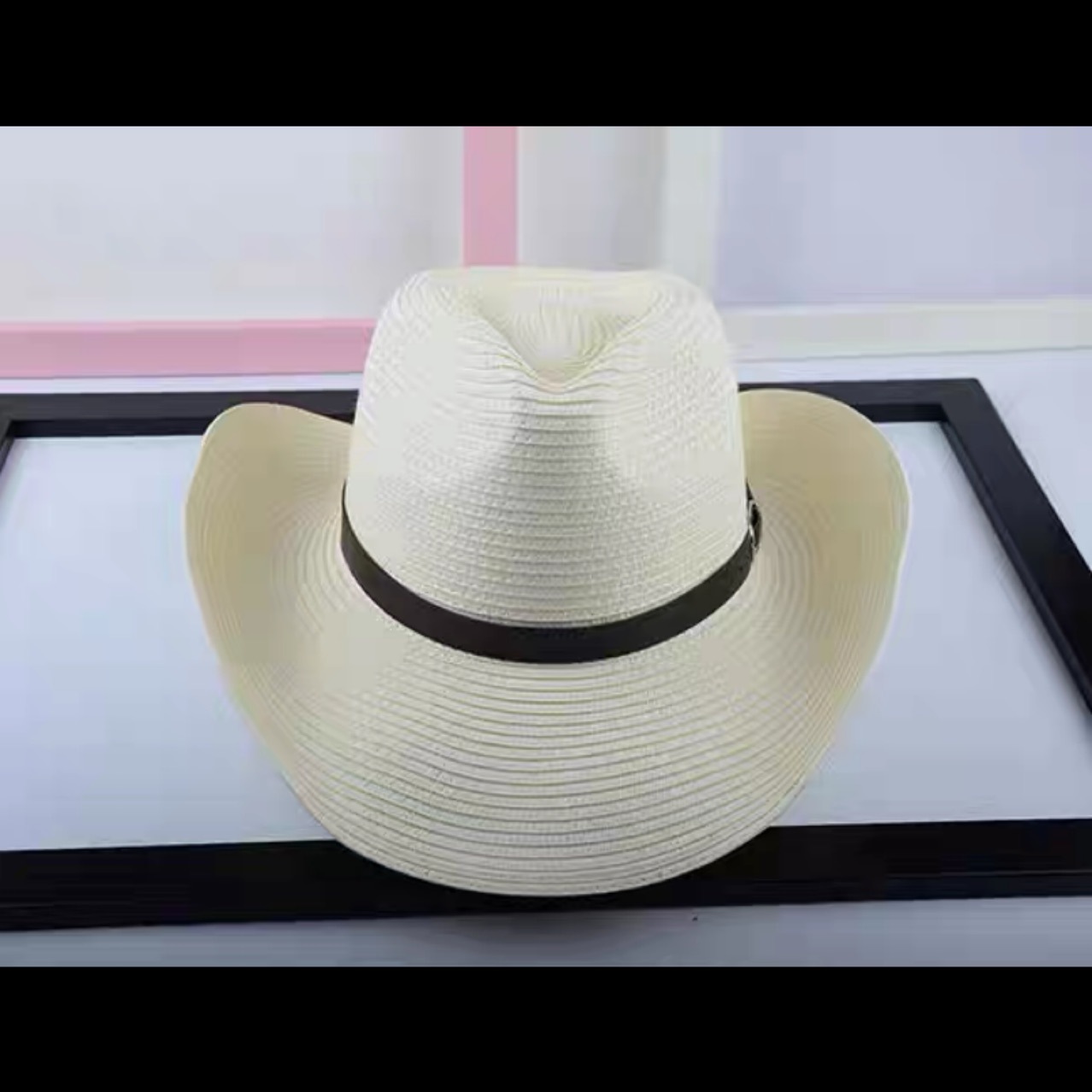 Women's Simple Style Color Block Crimping Straw Hat display picture 4