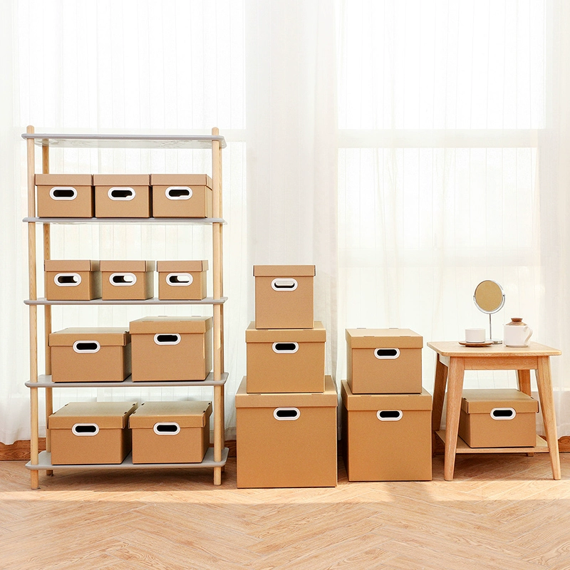 Простая коробка для файлов из воловьей кожи, органайзер для хранения бумаги, коробка для хранения, большая книга, покрытая закуской, бумажная лошадь, маленькая