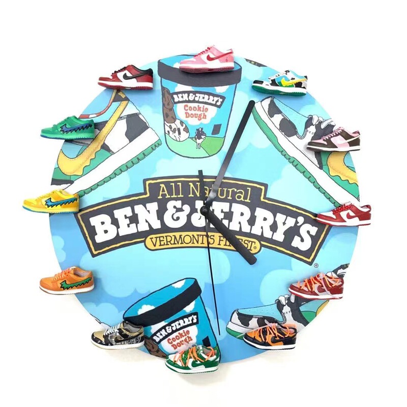 Aj clock foreign trade high-end gift box duck stereo shoe mold wall clock 3d stereo shoe mold aj1-12 generation wall clock