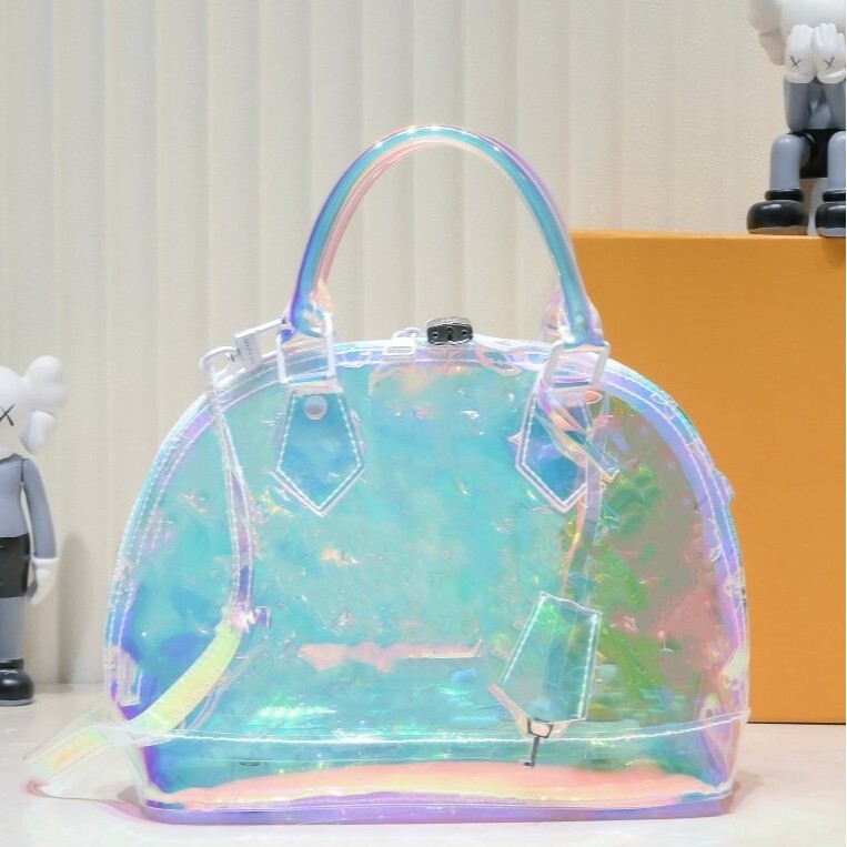 Colorful Laser Handbag Swimming Storage Zipper Bag Beach Transparent Bag Cosmetics Pvc Fantasy Bag
