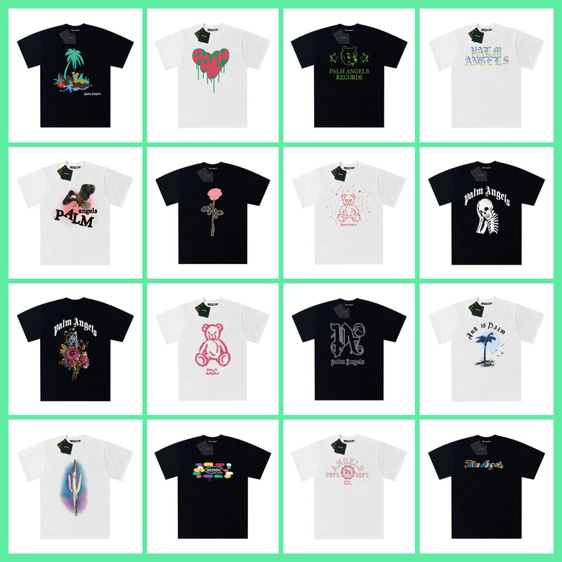 Trendy Foreign Trade Brand Palm Angels Coconut Tree Pattern Bear Casual Short-Sleeve Top Unisex Summer T-Shirt in Stock P Delivery Trendy Foreign Trade Brand Palm Angels Coconut Tree Pattern Bear Casual Short-Sleeve Top Unisex Summer T-Shirt in Stock P Delivery