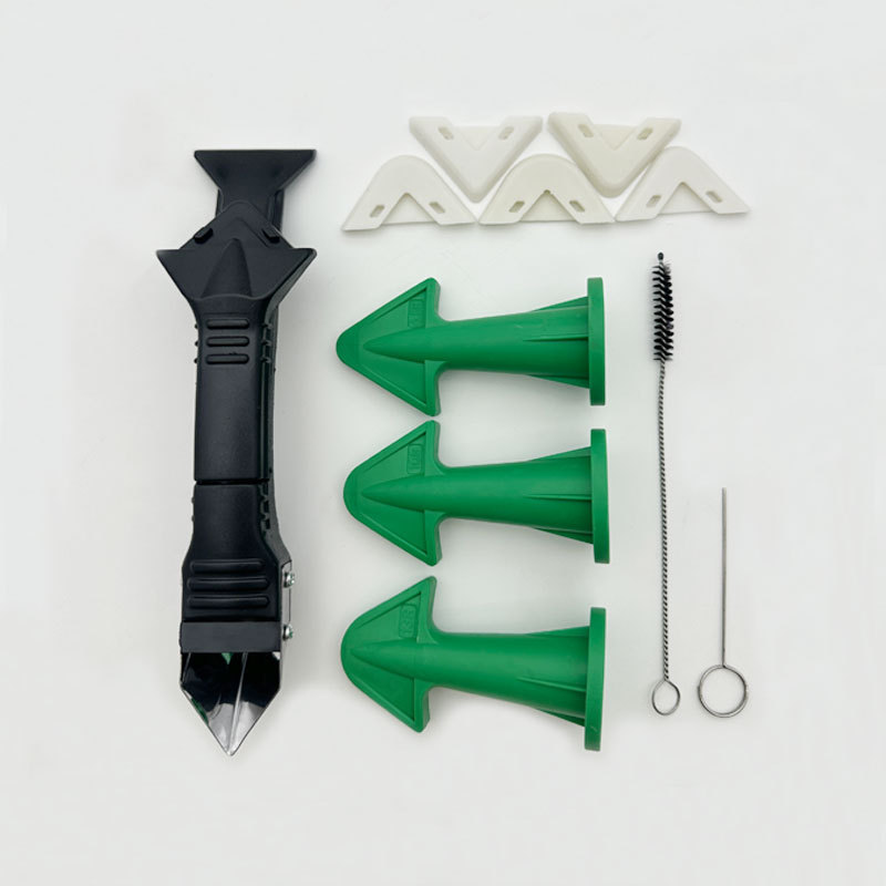 코킹 도구 [3-in-1 + 녹색 삼각형 접착제 노즐 + 브러시 + 골무]