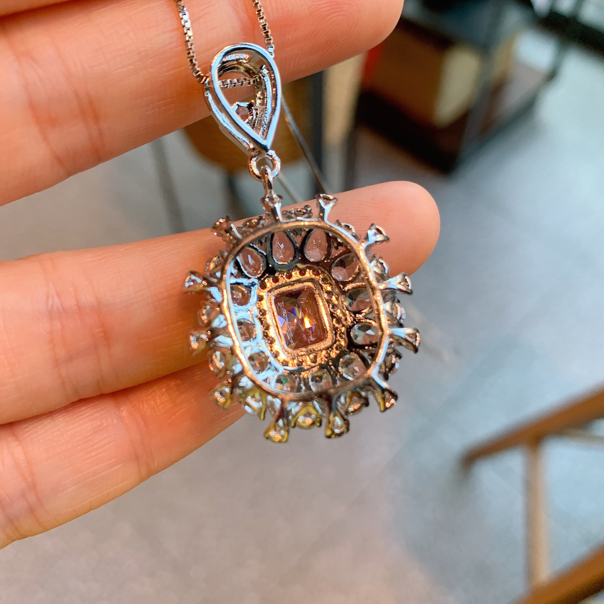 Lady Geometric Copper Gold Plated Rhinestones Rings 1 Piece