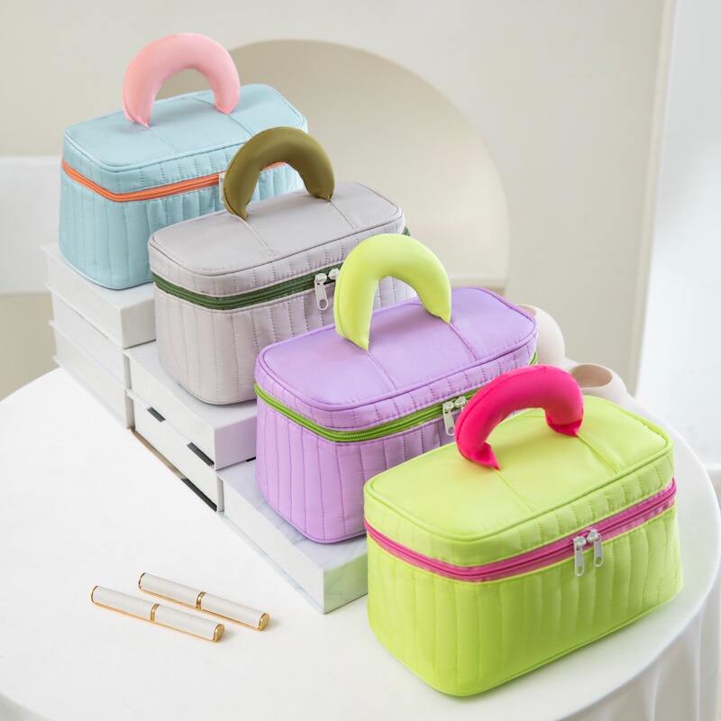 2024 New Color Contrast Cosmetic Bag Large Capacity Advanced Wash Bag Travel Portable Storage Bag High Color Value