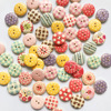 Wholesale 15mm spots Painted wood buttons Two -eye bread 100 capsules/bag