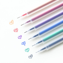 韩国文具用品 简约透明磨砂水彩笔彩色笔中性笔0.5mm水笔
