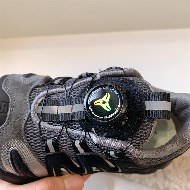 Zapatos deportivos para niños de doble red primavera y otoño botón botón