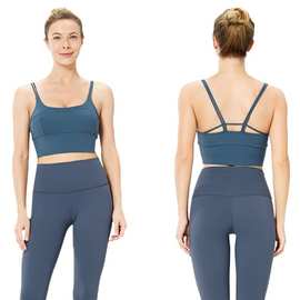 2021亚马逊夏季新款瑜伽运动文胸时尚欧美女紧身超强弹性健身背心