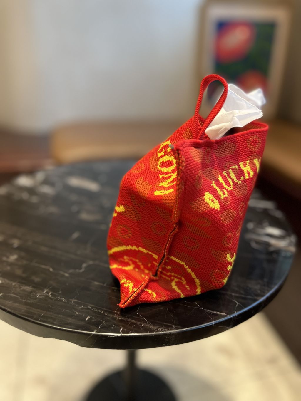 Light Luxury Knitted Tissue Bag, Large-Capacity Woven Bag, Car-Mounted Home Office Hanging Tissue Box, Knitted Bag Gift Bag