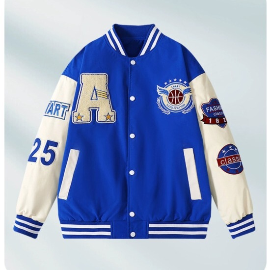 Baseball jacket men's and women's plus size fashion trendy loose embroidered fashion brand autumn and winter street hip hop all-matching jacket Baseball jacket men's and women's plus size fashion trendy loose embroidered fashion brand autumn and winter street hip hop all-matching jacket