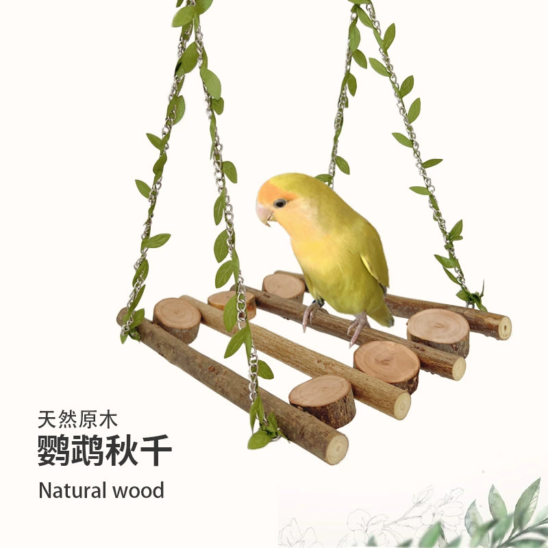 Древесный попугай игрушка ветка птицы качели станция сидения бревна бревна лестница Подвесной мост