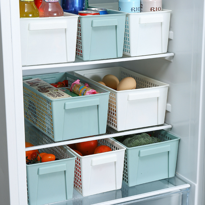 Cesta de almacenamiento de escritorio Almacenamiento de refrigerios cesta de almacenamiento rectangular hueca caja de almacenamiento cesta de plástico cesta de almacenamiento