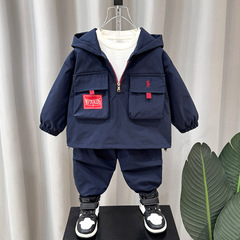 儿童装2025新款男童套装秋季洋气连帽衣服中小童男孩春秋款时髦酷