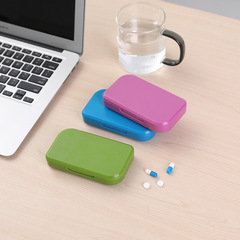 Portable Humidity-Proof 6-Compartment Pill Box with Double Sealing Rings, Portable Medicine Dividing Storage Box with LOGO Printing
