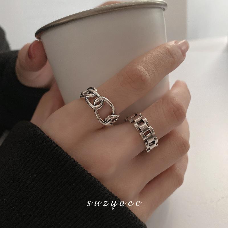 South Korea is doing old watch with INS cold, simple cross-opening, finger ring fashion personality rings female male