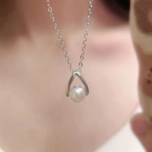 925银A字珍珠项链女气质轻奢小众设计感时尚ins风气质精致锁骨链