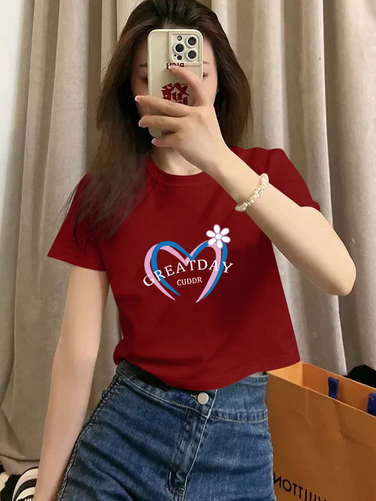 Summer short brand short sleeve T-shirt for leisure with a round…