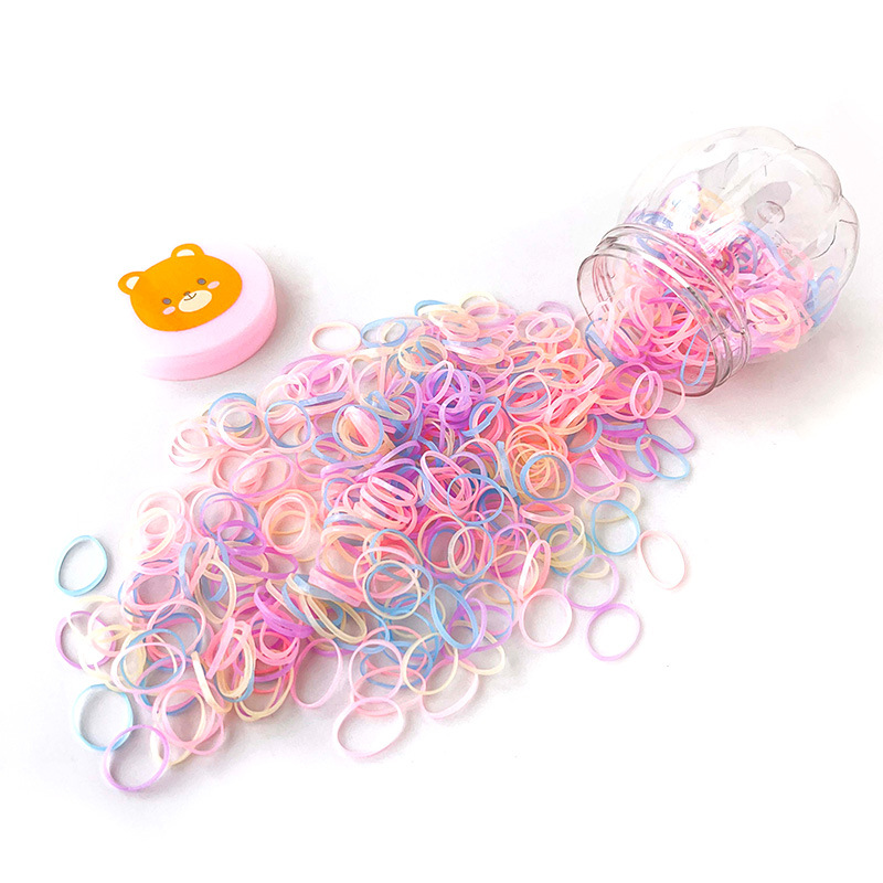 Banda de goma desechable lazo de pelo femenino negro pequeña banda de goma gruesa cubierta de cuero no daña banda de pelo durable cuerda tocado